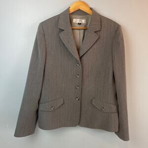 Tahari Dress Coat Blazer Size 16 Faux Front Pockets